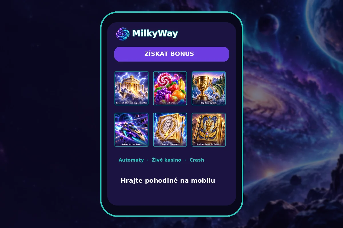 MilkyWay Casino na mobilu — automaty, živé kasino a crash